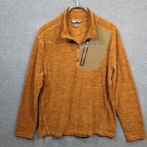 Eddie Bauer Pullover Mens Large Quarter Zip Mock Neck Fleece Sweater Hiking